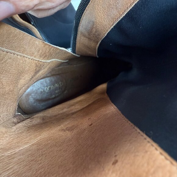 DONALD J. PLINER Black Leather & Textile Detail Mid-Calf/Ankle Boots Womans 8.5M - Picture 11 of 12